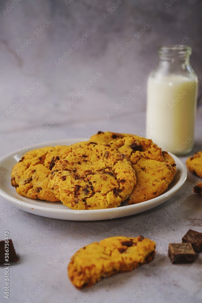 Poster chick pea flour chocolate chip cookies / gluten free besan cookies