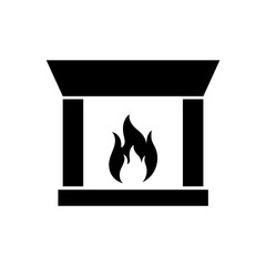Fireplace icon, logo isolated on white background