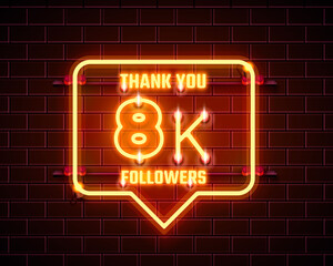 Thank you followers peoples, 8k online social group, happy banner celebrate, Vector