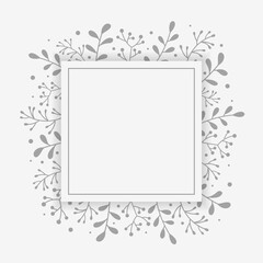 Concept of Christmas greeting card with mistletoe branches. Xmas background with copyspace. Vector