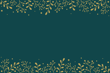 Christmas wreath with branches of mistletoe. Empty Xmas greeting card. Vector