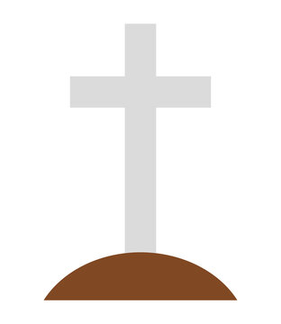 Simple grave icon. Gravestone vector illustration isolated on white background.