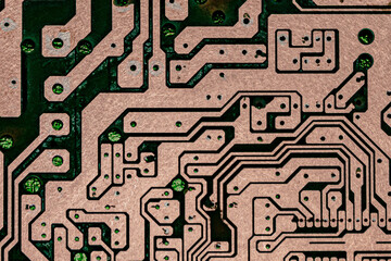 closeup of electronic circuit board
