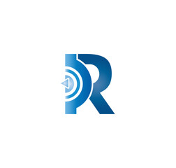 R Alphabet Music Play Logo Design Concept