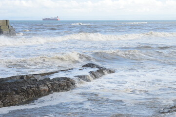 Rough seas at Kirkcaldy, Fife, October 2020