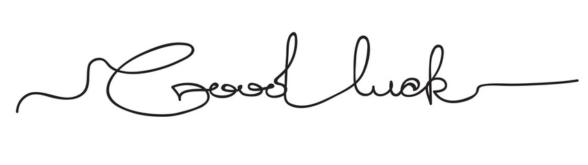 Saint patrick wish good luck, handwritten text in one line. Continuous line art vector illustration.