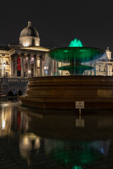 National gallery in London, at night.