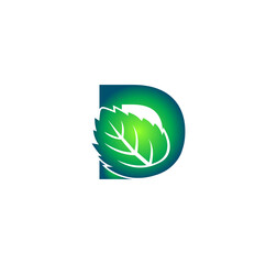 D Alphabet Nature Logo Design Concept
