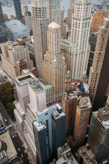 New York downtown classic tower buildings