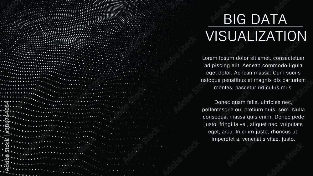 Poster wave 3d. wave of particles. futuristic point wave. design for poster. technology vector background. 