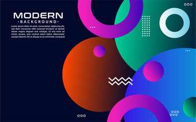 Colorful abstract background with random circle shape element.
