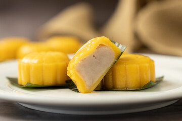 Malaysia popular sweet dessert or simply known as sweet potato kueh or kuih