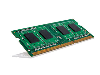 Latest-generation 16 GB RAM module for desktop computer, high throughput, random access memory, isolated on a white background