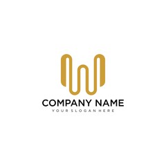 Letter W line logo design. Linear creative minimal monochrome monogram symbol. Universal elegant vector sign design. Premium business logotype. Graphic alphabet symbol for corporate business identity