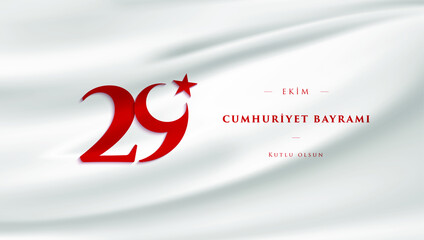 29 ekim Cumhuriyet Bayrami kutlu olsun, Republic Day Turkey. Translation: Creative design for 29 october Turkey Republic Day, happy holiday. Vector illustration