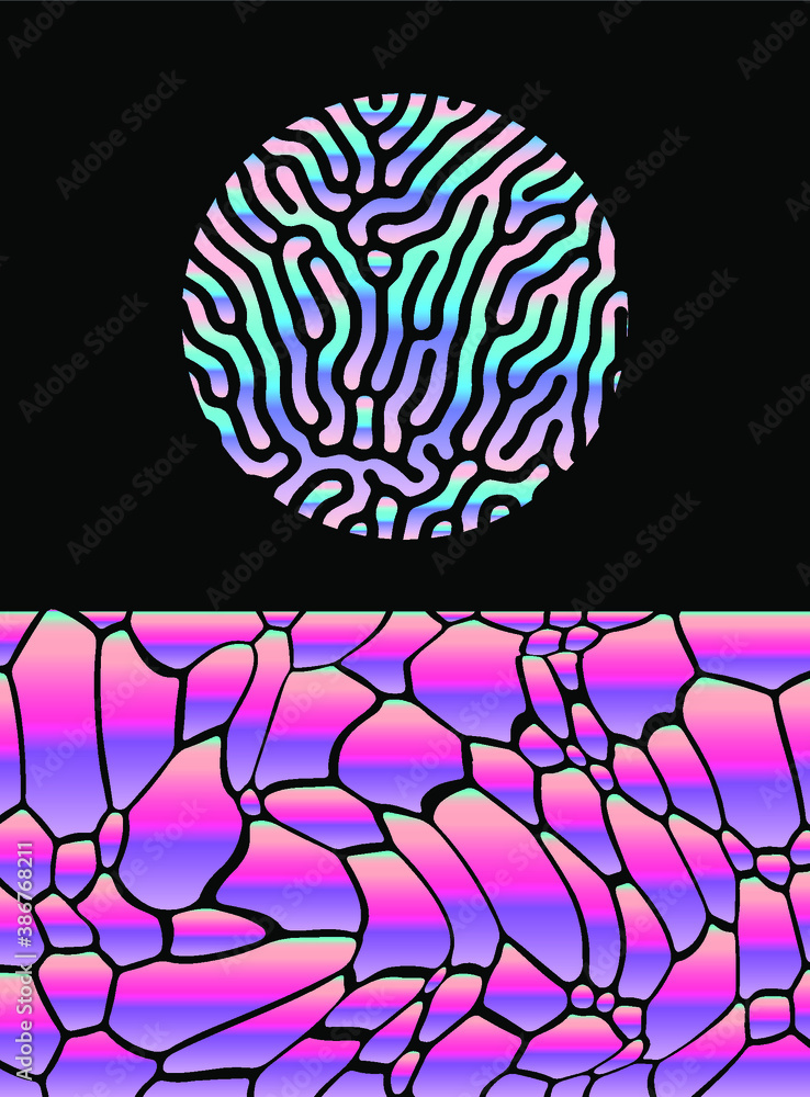 Poster abstract geometric composition with glitched surface and circle. sci-fi surreal style poster or cove