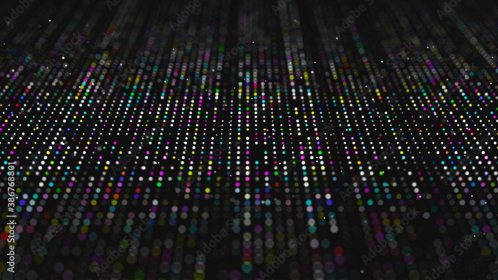 Poster network connection structure. technological black background. big data visualization. 3d rendering.