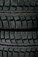 Fototapeta premium Texture of a car tire close up.