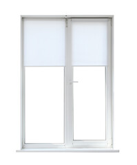 Modern closed plastic window on white background