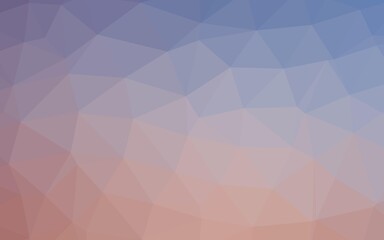 Light Blue, Red vector shining triangular pattern.