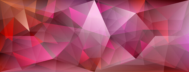 Abstract crystal background with refracting of light and highlights in red colors