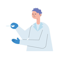 scientific doctor with covid19 test character
