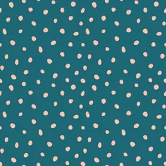 Behang Hipster colorful seamless polka dot pattern. Vector irregular abstract texture with random hand drawn spots. © Oleksandra