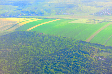 Green Rolling Hills aerial view 