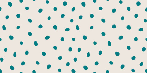 Hipster colorful seamless polka dot pattern. Vector irregular abstract texture with random hand drawn spots.