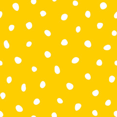Hipster colorful seamless polka dot pattern. Vector irregular abstract texture with random hand drawn spots.