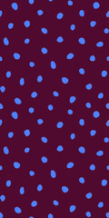 Hipster colorful seamless polka dot pattern. Vector irregular abstract texture with random hand drawn spots.