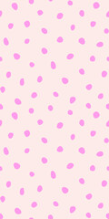 Hipster colorful seamless polka dot pattern. Vector irregular abstract texture with random hand drawn spots.