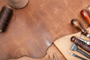brown leather for leather working
