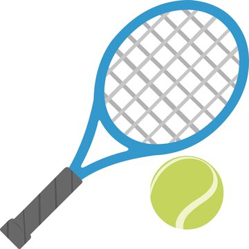 Vector illustration of tennis racket and ball