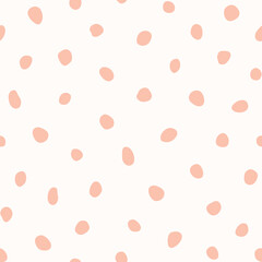 Hipster monochrome seamless polka dot pattern. Vector irregular abstract texture with random hand drawn spots.