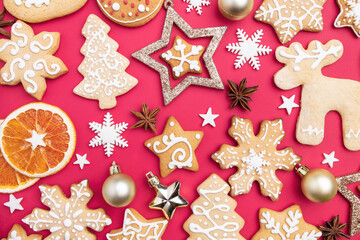 Winter holidays. Christmas gingerbread texture