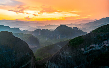 Sunset after the rain in Bajiaozhai, Guilin