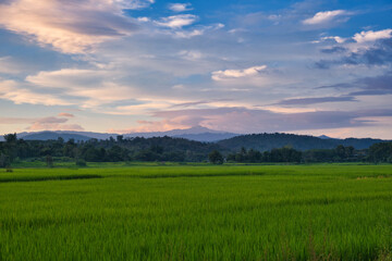 sunset over the mountains