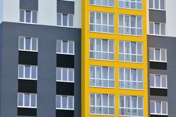 Fragment of a new multi-storey residential public building