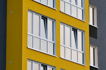 Fragment of a new multi-storey residential public building