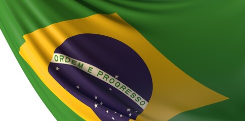 Fototapeta na wymiar flag banner of brazil nation 3d