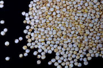 Minimalism and the macrophotography. Amaranth Grains for backgrounds or textures native from American continent. Art. Gastronomy. Vegan food.