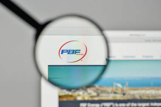 Milan, Italy - November 1, 2017: PBF Energy logo on the website homepage.