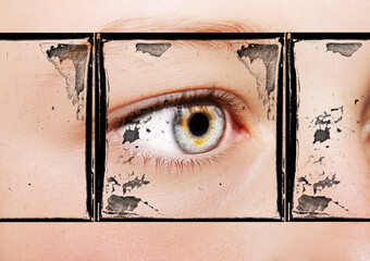 A beautiful insightful look eye. Close up shot