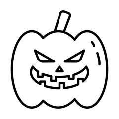 halloween pumpkin face line style icon