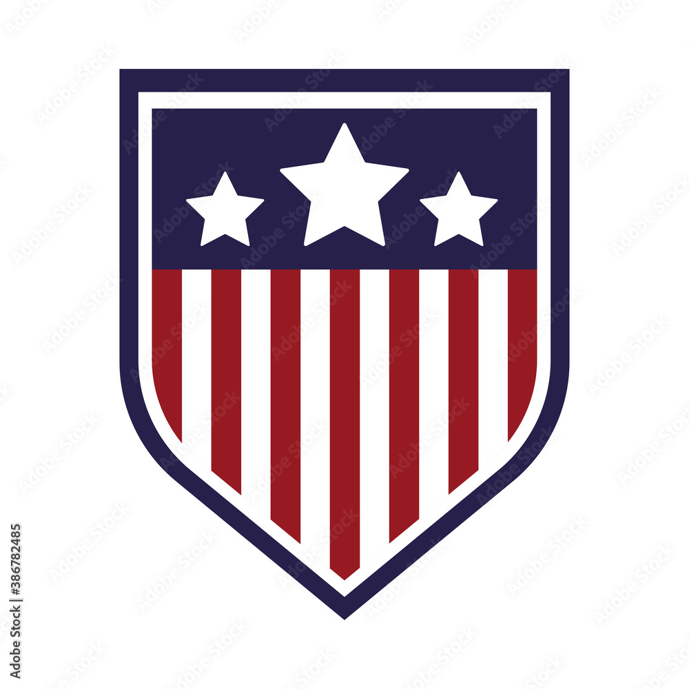 Wall mural united states of america flag in shield