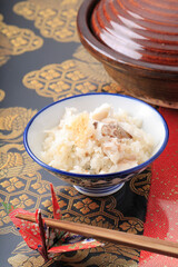 土鍋で鯛飯