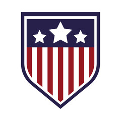 united states of america flag in shield