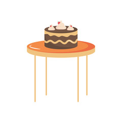 sweet cake on round table decoration