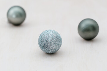 christmas balls and toys on white background